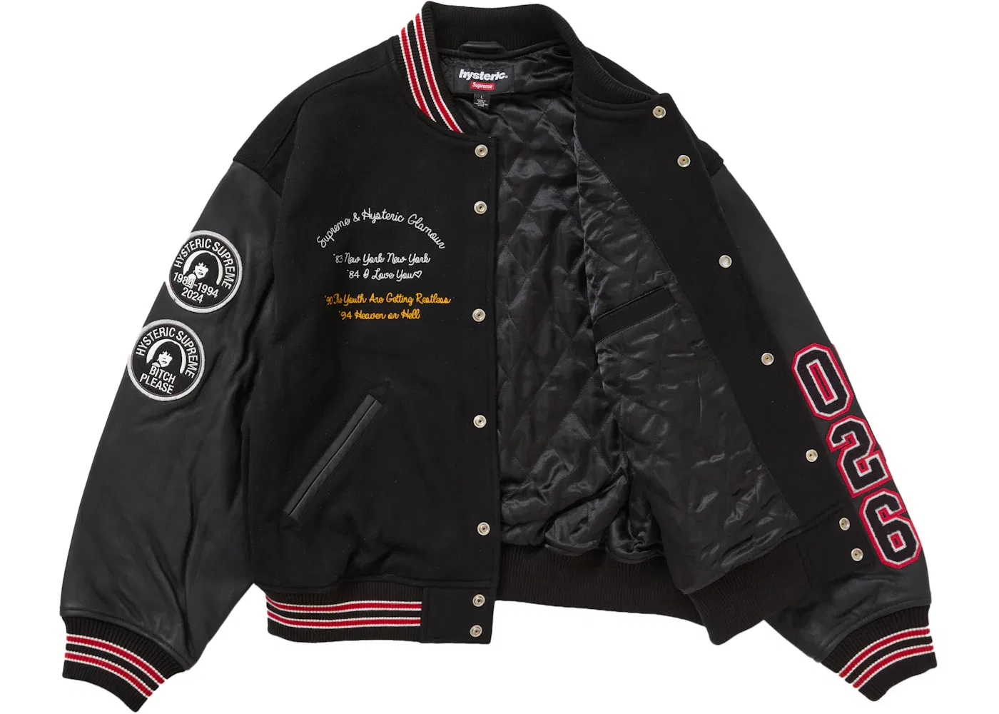 Мужская куртка Varsity Jacket Supreme, Black — фото 2