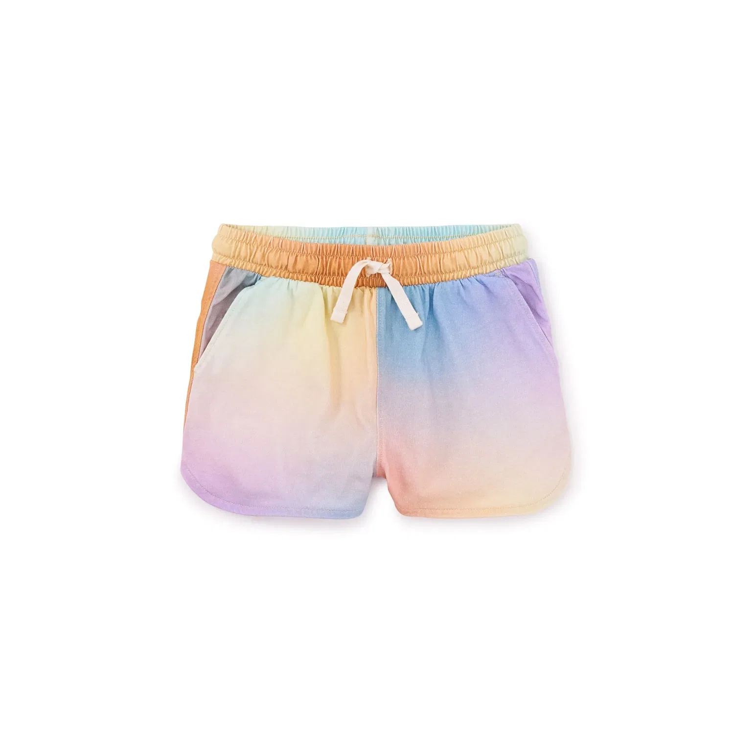 Детские шорты с завязкой на поясе с принтом Tie Waist Shorts Tea Collection, Rainbow Gradient