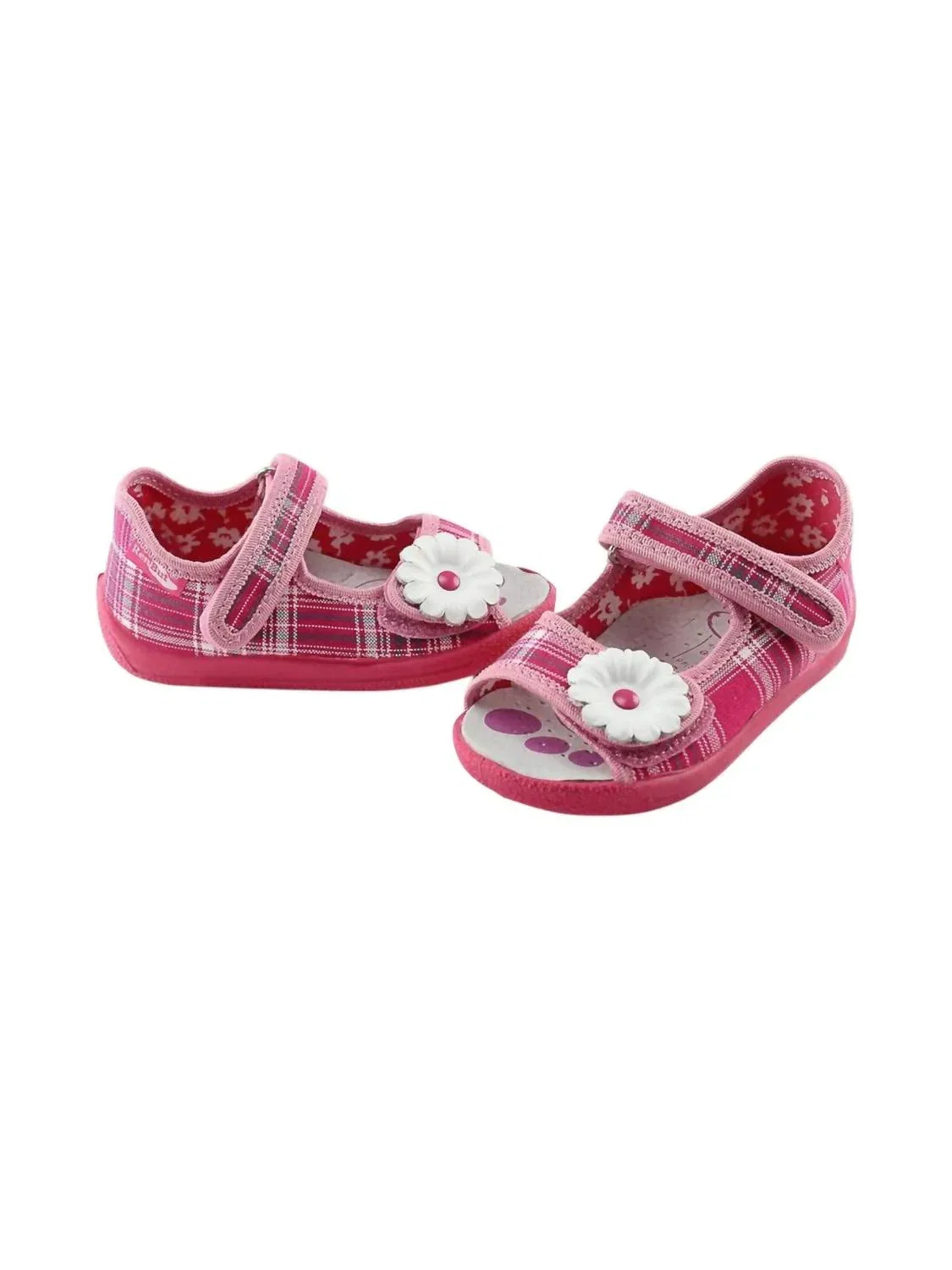 Детские сандалии с двумя ремешками на липучке Velcro 2-Strap Sandal Renbut Shoes, Red/Pink — фото 4