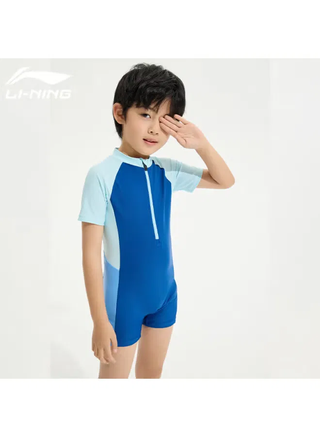 Купальник детский слитный для мальчиков для серфинга модель 808 Li-Ning, темно-синий — фото 2