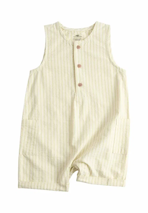 Комбинезон хлопковый Jumpsuit Marks & Spencer, green mix, зеленый