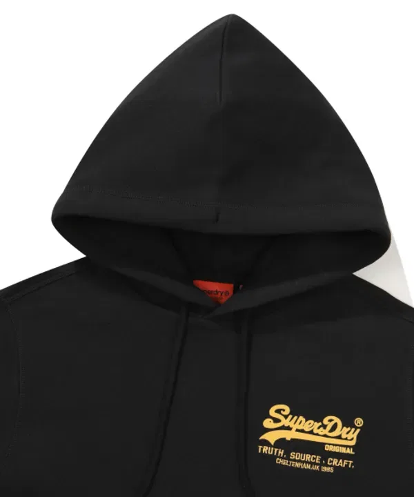Худи с винтажным малым логотипом, Superdry, черный — фото 3