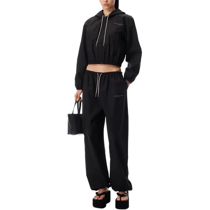 Женские штаны из футера Alexander Wang, Black — фото 3
