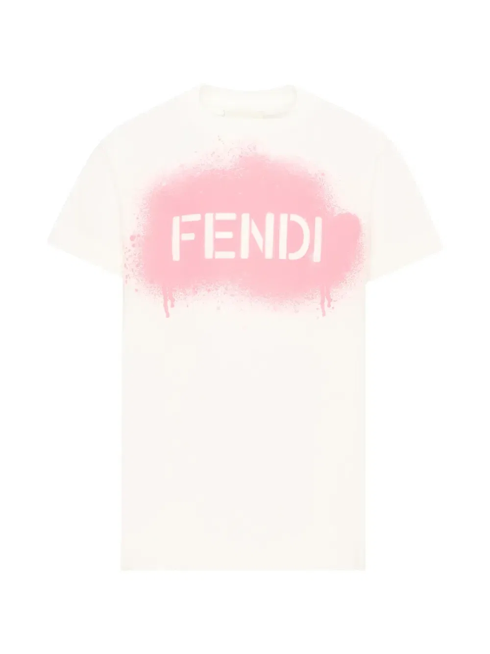 Футболка с логотипом в виде граффити Fendi Kids, белый