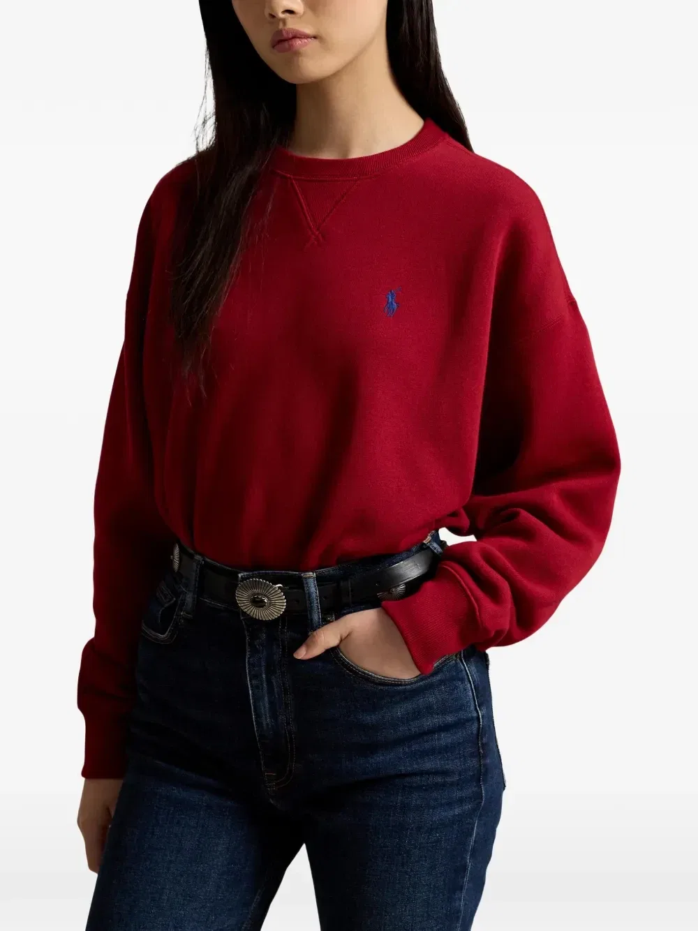 Флисовая толстовка с вышивкой Pony POLO RALPH LAUREN, красный — фото 3