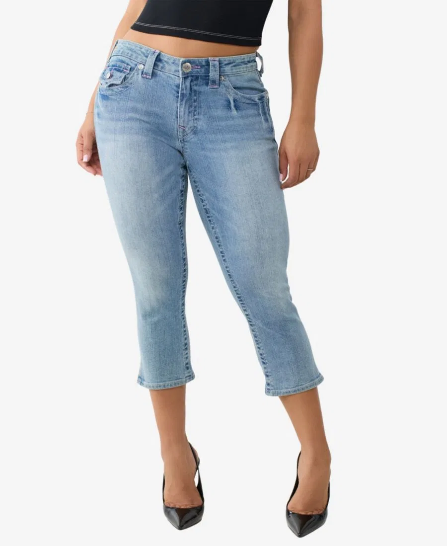 Джинсы-капри скинни с фасонными карманами Jennie True Religion, Baja Horiz