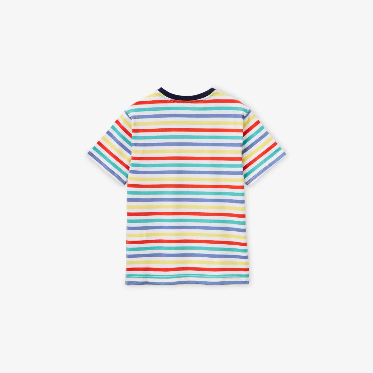 Хлопковая футболка в полоску с вышитым логотипом, размер 1-6 лет Benetton, мультиколор — фото 3