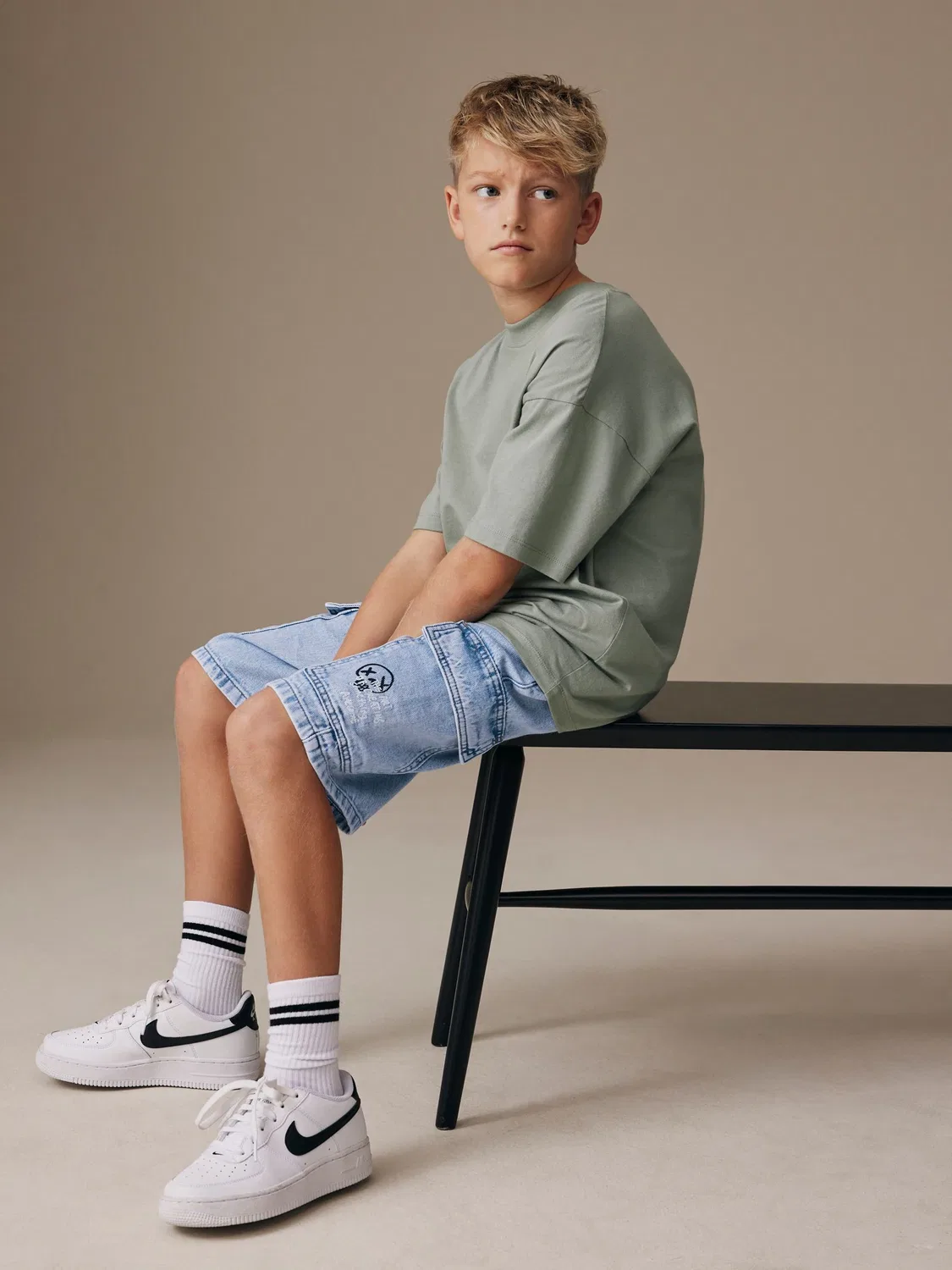 Шорты карго джинсовые Bleach Denim Next, Bleach Denim — фото 3