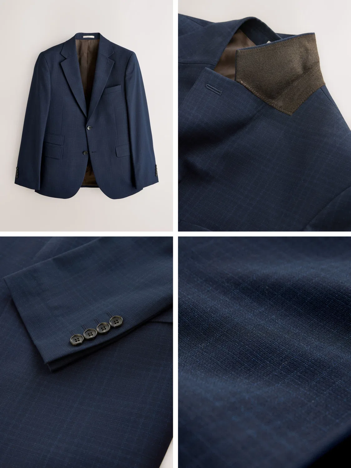 Пиджак в клетку, Slim Fit Next, темно-синий — фото 3