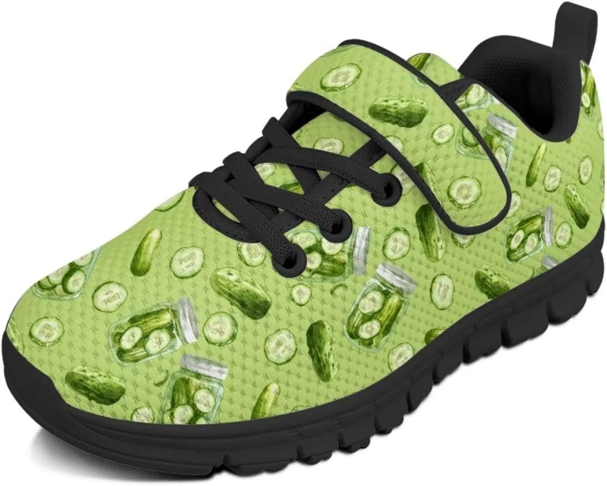 Детские кроссовки для девочек с принтом Green Pickles Pointodoor, Green Pickles Print