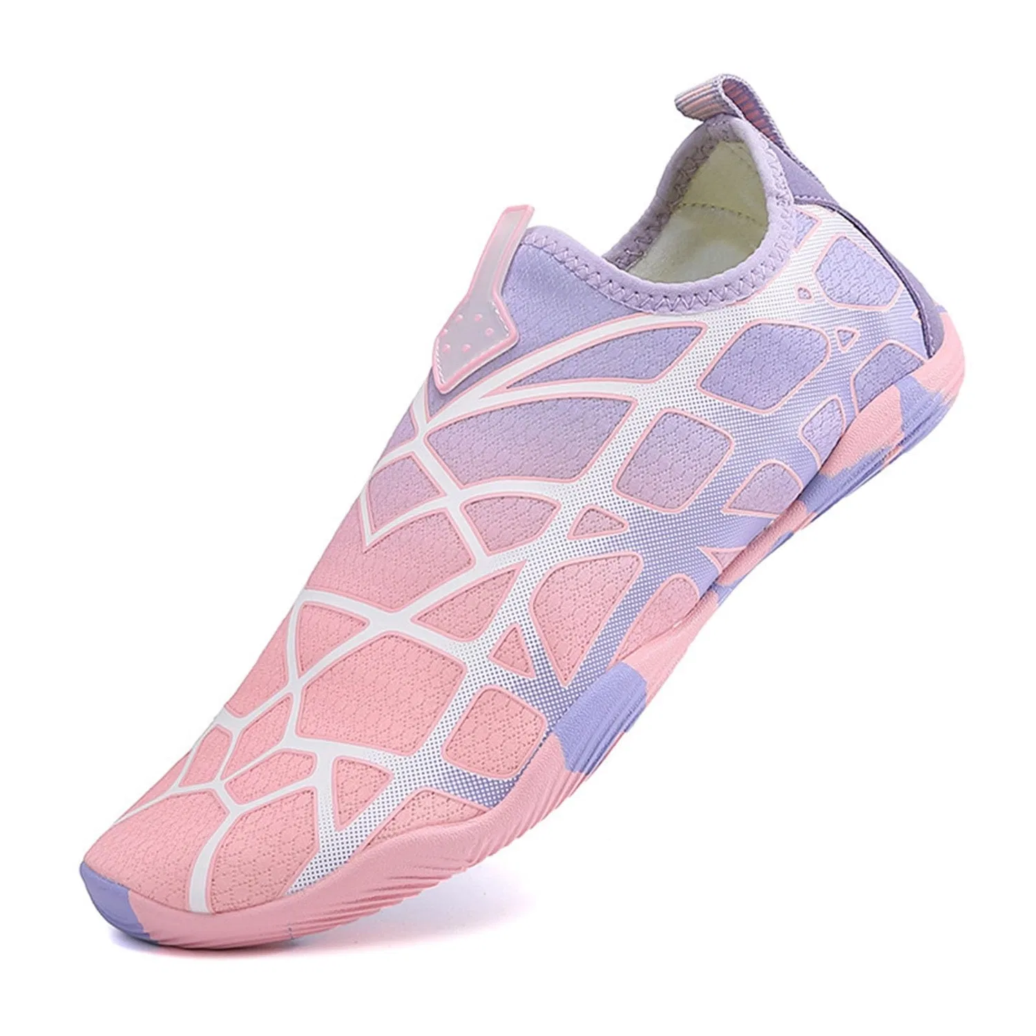 Детские водные туфли на босу ногу с широким носком HAJHI, Pink Purple