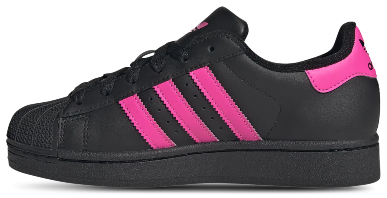 Кроссовки для девочек Superstar II Adidas, черный/розовый — фото 2