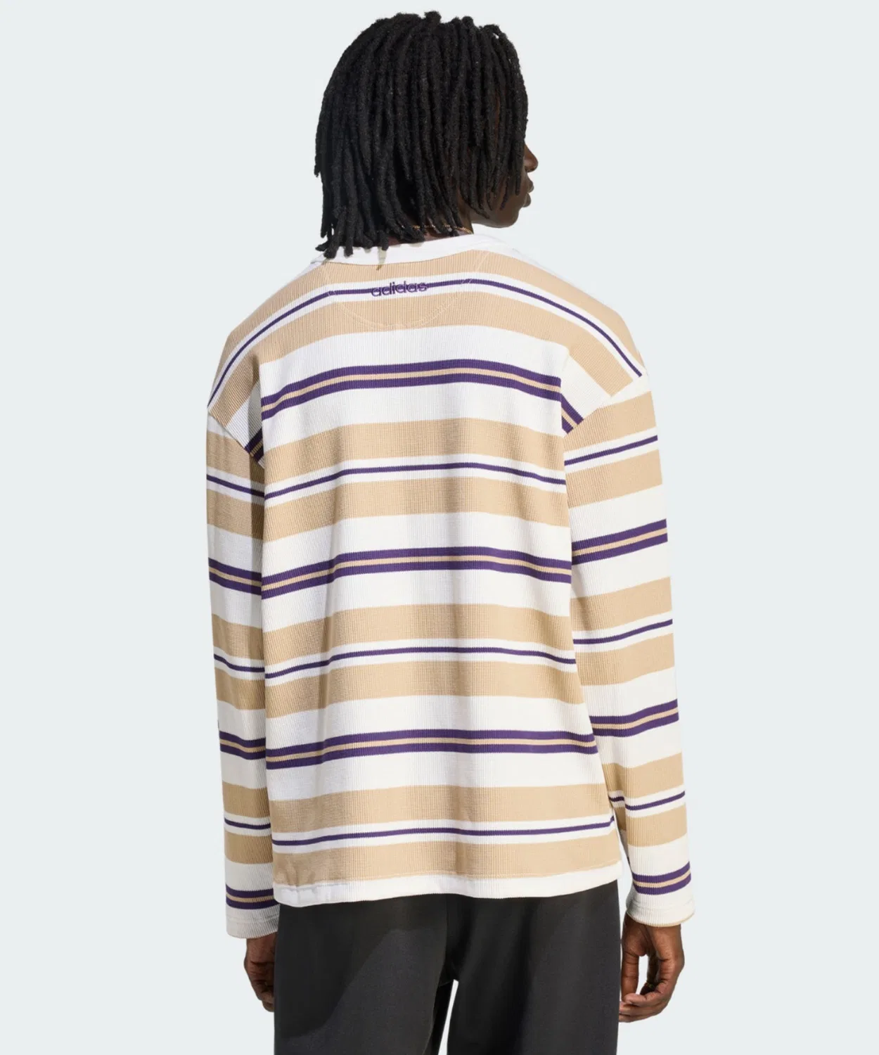 Мужская футболка с длинным рукавомиз вафли 90s Alternative Sports Stripe Waffle Tee Adidas, White — фото 3