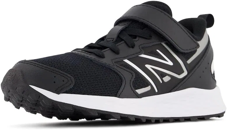 Детские кроссовки для бега с бунге-шнуровкой Fresh Foam 650 V1 New Balance, Black/Metallic Silver/White