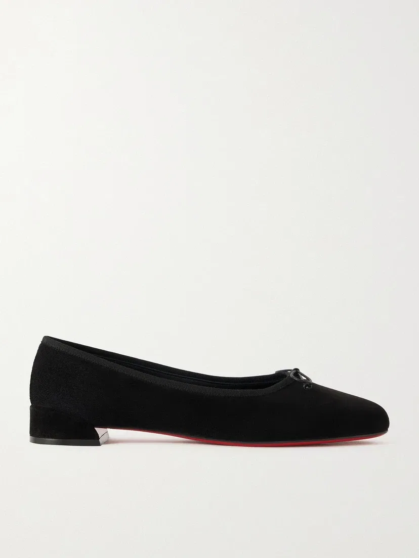 Балетки «Sweetie Jane» из замши Christian Louboutin, черный