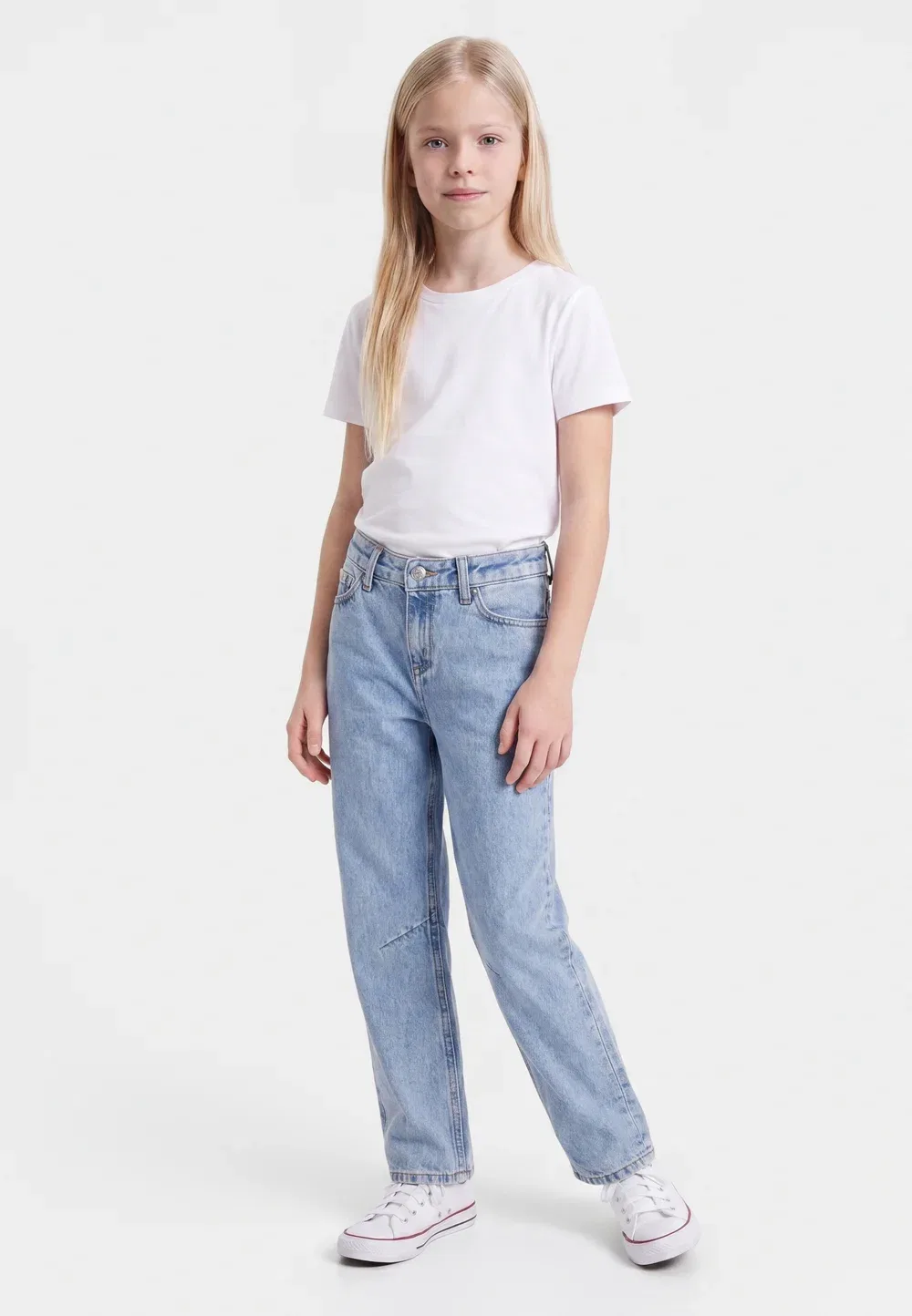 Джинсы прямого кроя с широкими штанинами Calvin Klein Jeans, Stone Mid Blue Wash
