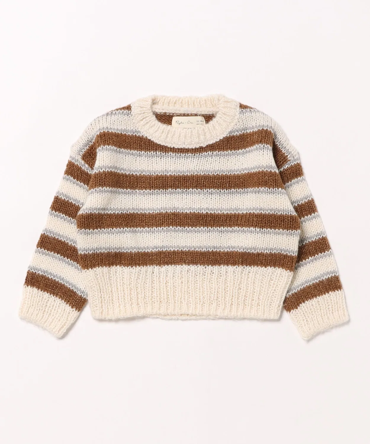 Детский свитер с седловидным принтом модель Saddle Stripe Rylee + Cru, Natural