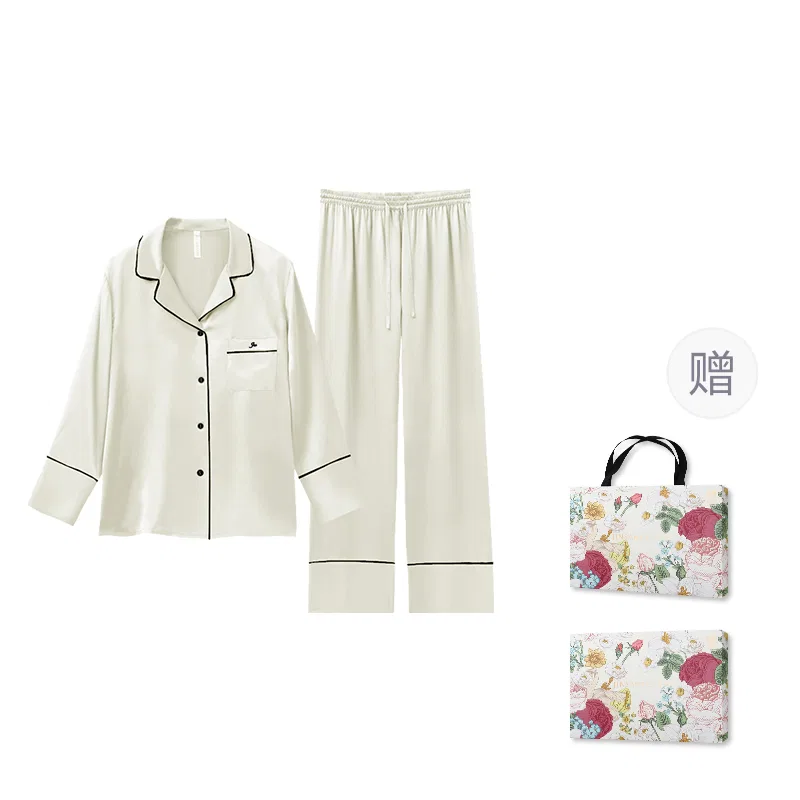 Комплект пижам детский с длинным рукавом JINSANT, Pearl White