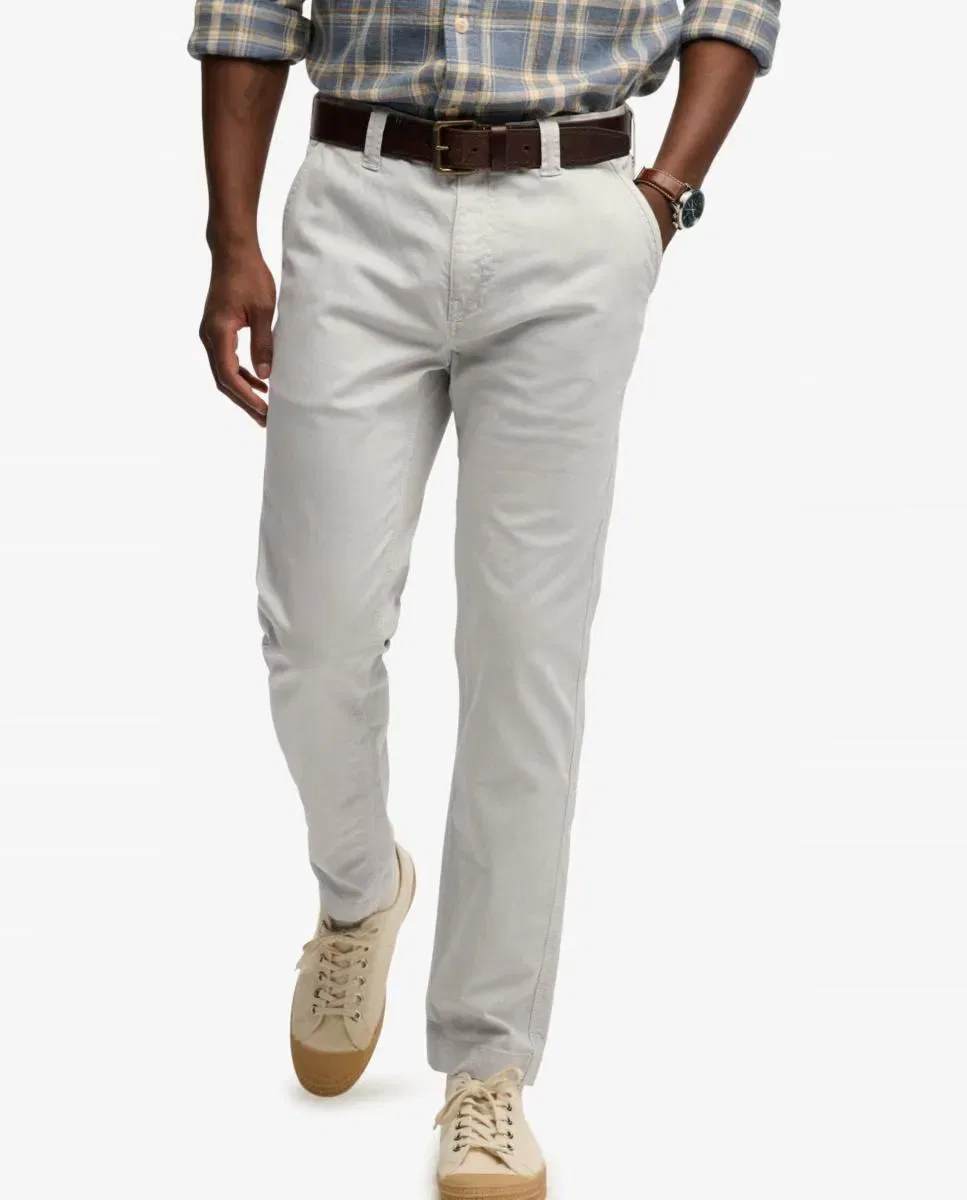 Мужские чинос Utility Relaxed Fit Superdry, Серый Светлый — фото 4