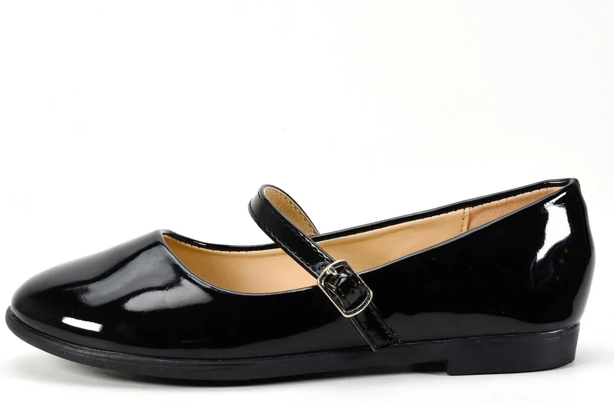 Детские туфли-балетки для девочек с бантом Nova Utopia Nova Footwear, Blackpatent — фото 2