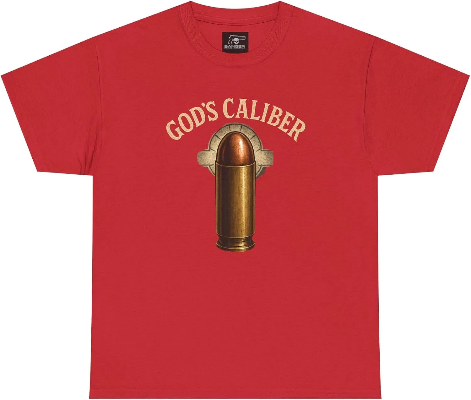 Мужская футболка с принтом God's Caliber, красный