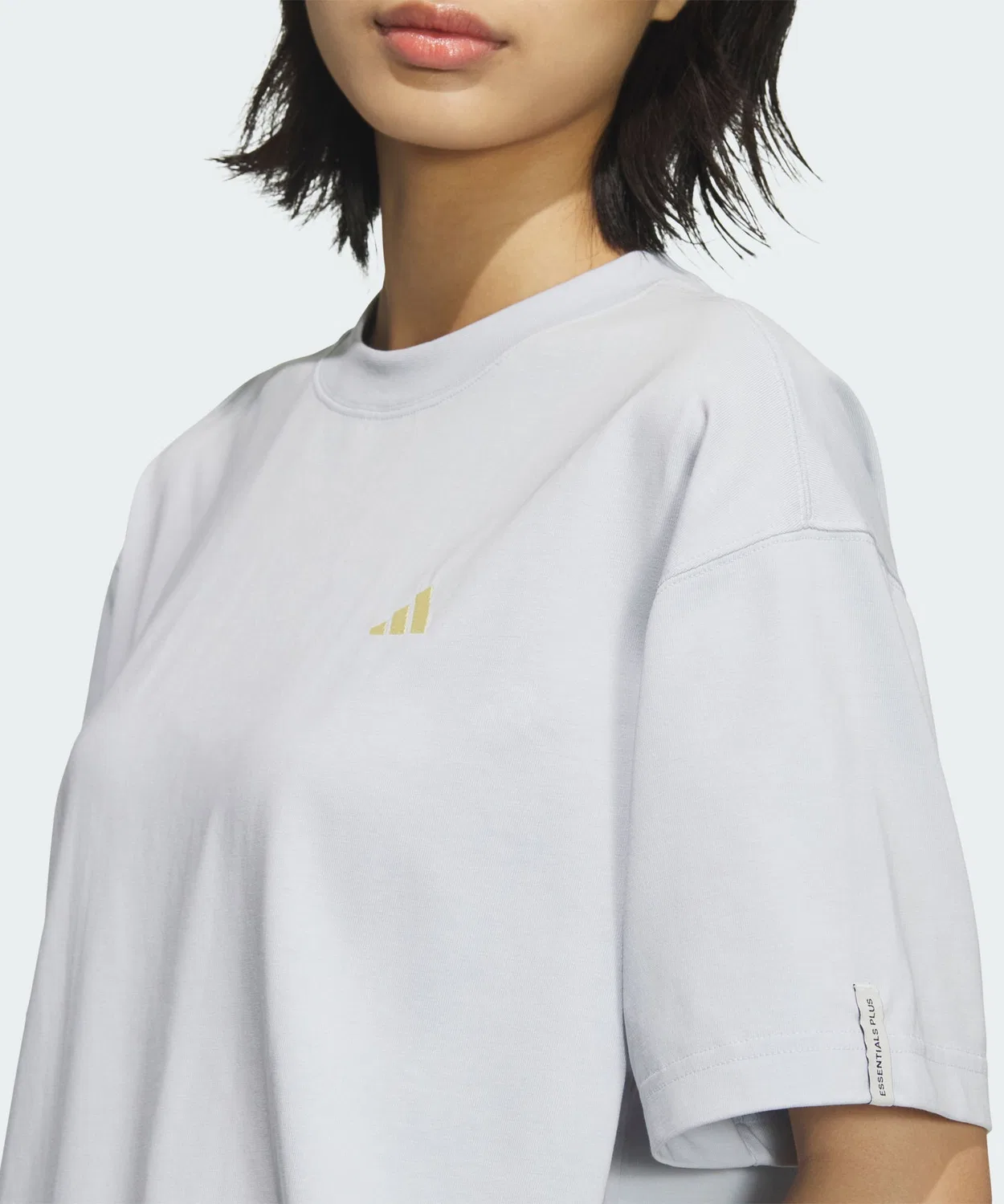 Женская футболка свободного кроя с коротким рукавом Essentials Plus Small Logo Adidas, Blue — фото 4