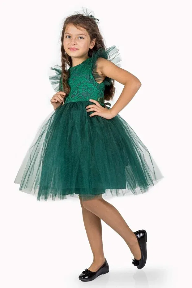 Детское платье для девочек кружевное Mnk Baby&Kids, Green
