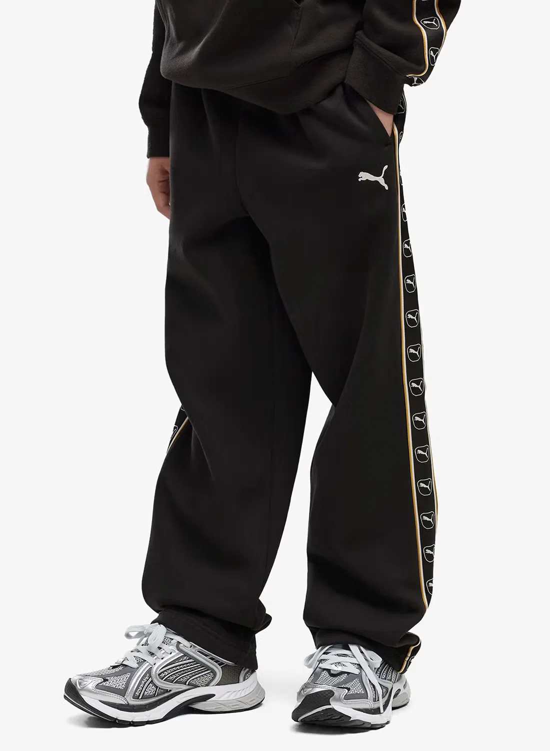 Штаны с лампасами Youth Essential Elevated Tape Puma, черный