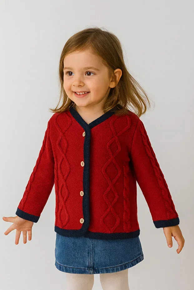 Детский кардиган с длинным рукавом Minora, Red