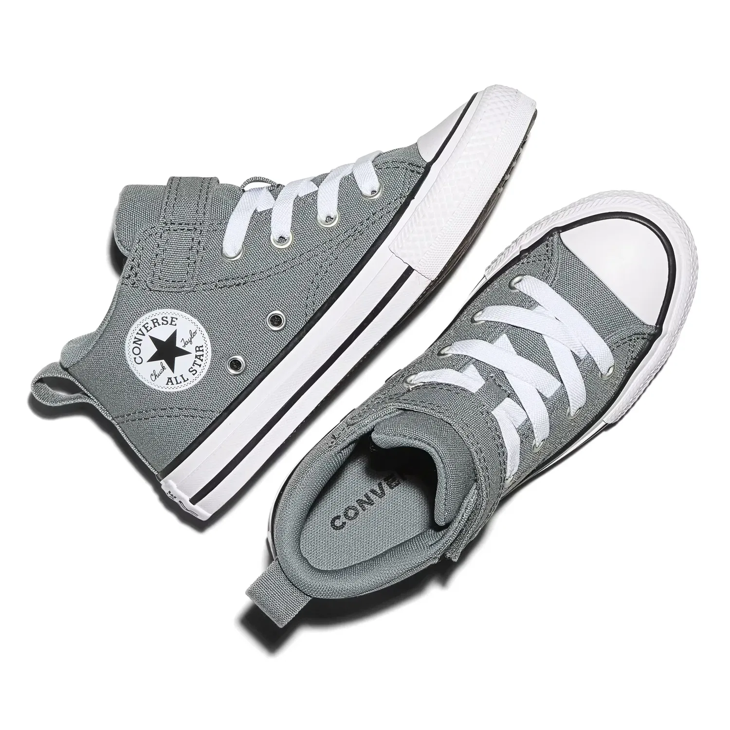 Детские кроссовки для мальчиков на шнуровке Chuck Taylor All Star Malden Street 1V Seasonal Color Converse, Серый — фото 4
