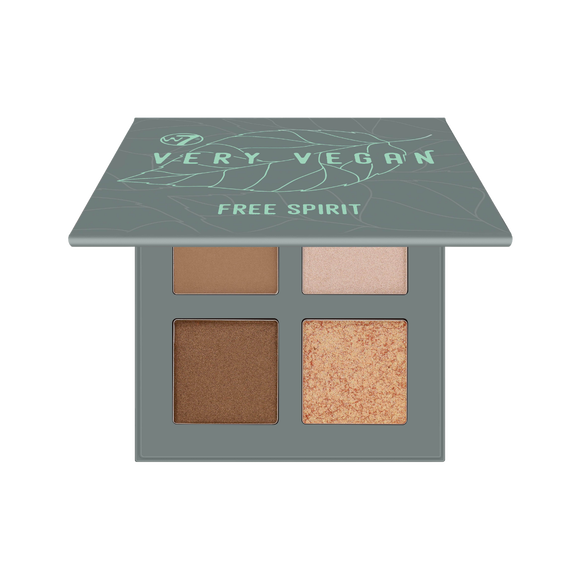 W7 Very Vegan Pressed Pigment Quad Палетка прессованных пигментов для глаз Free Spirit, 8г - фото