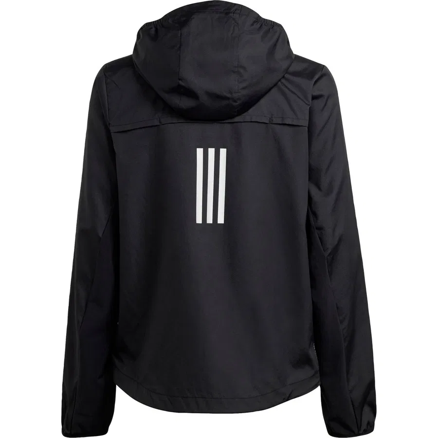 Детская ветровка WIND.RDY с капюшоном adidas, Черно-серебристый — фото 2