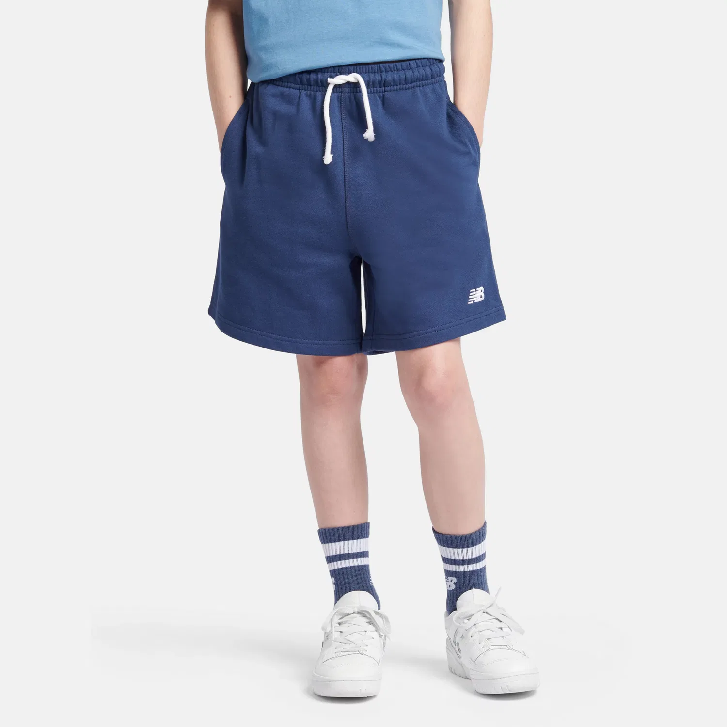 Детские шорты свободного кроя с логотипом French Terry Small Logo New Balance, Nb Navy