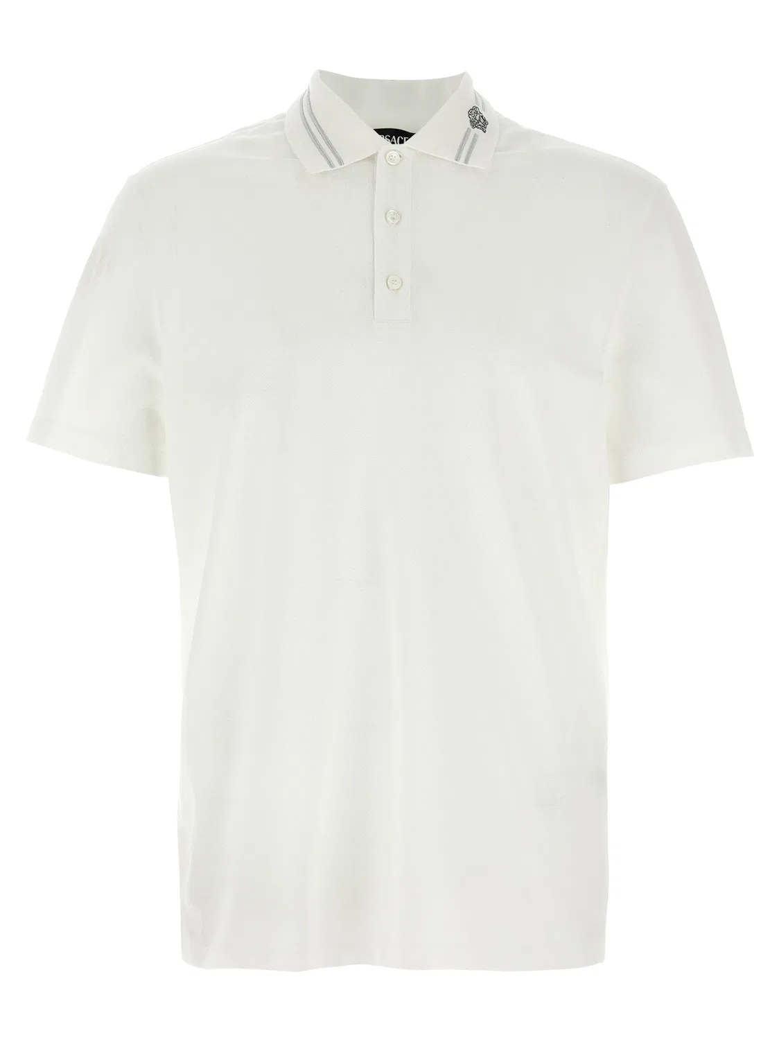 Мужское поло с вышивкой Medusa Versace, White