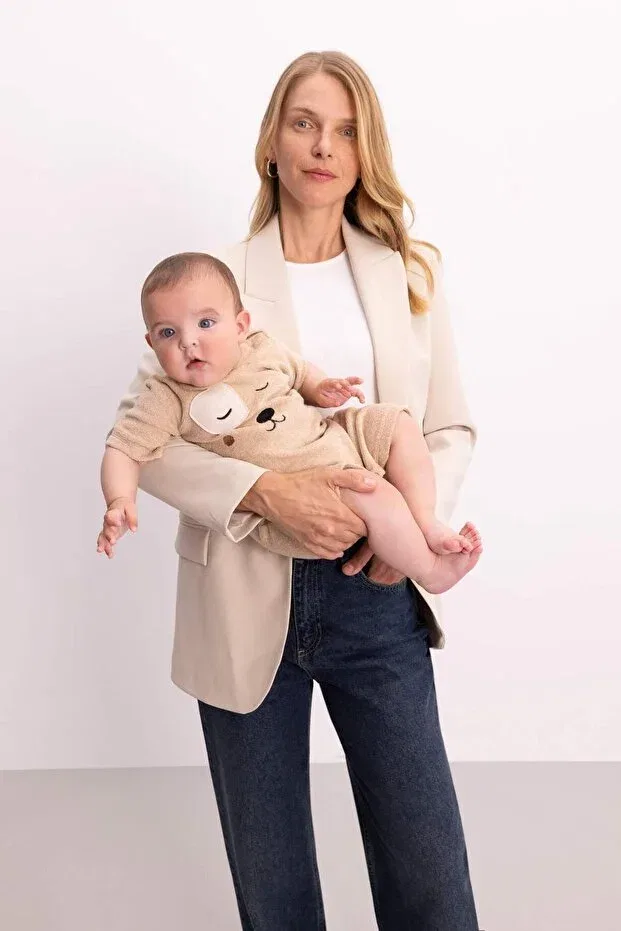 Детский комбинезон для мальчиков хлопковый Defacto, Beige-Bg626