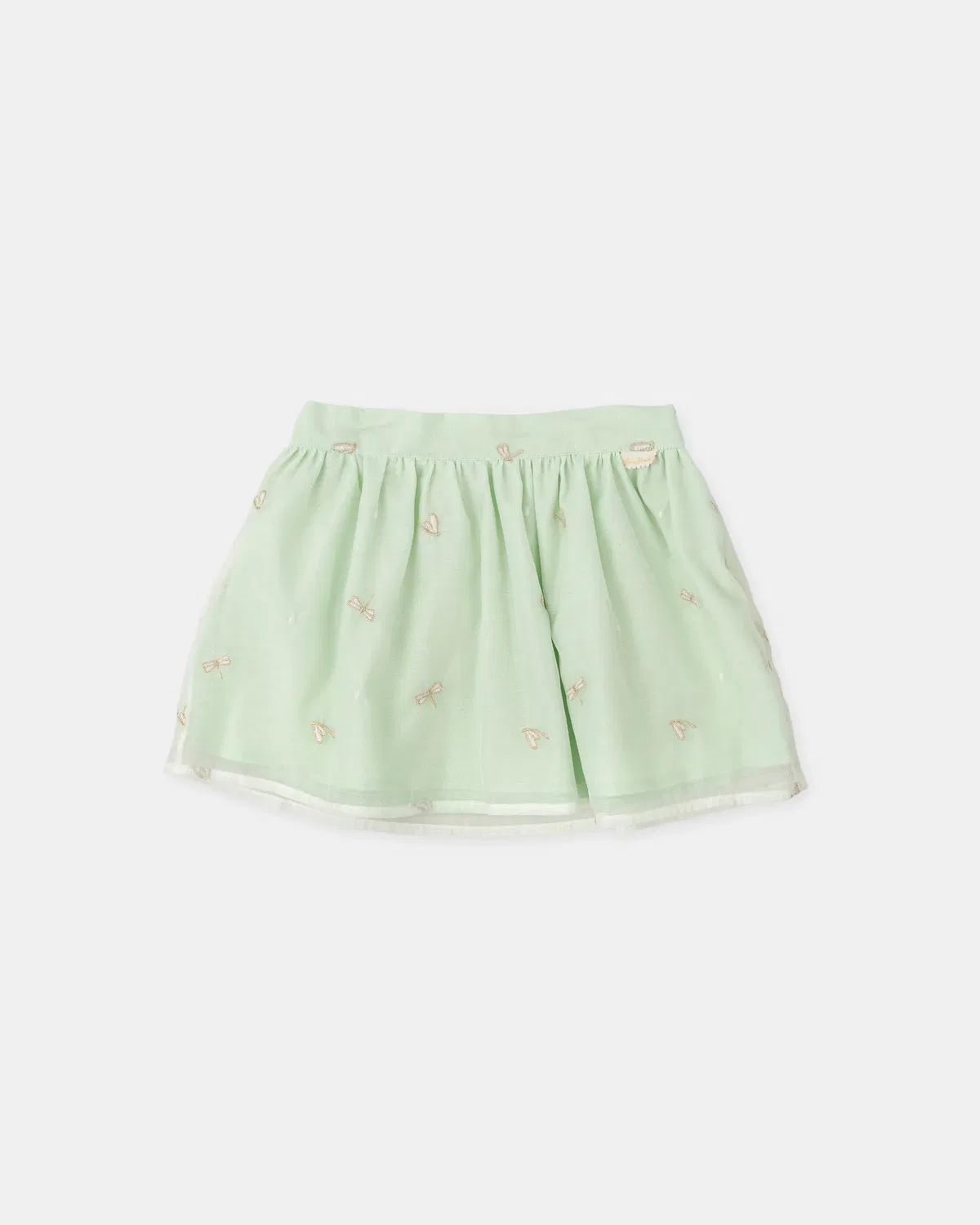 Детская юбка для девочек с принтом стрекоз Falda de niña de organza con libélulas Tutto Piccolo, Verde