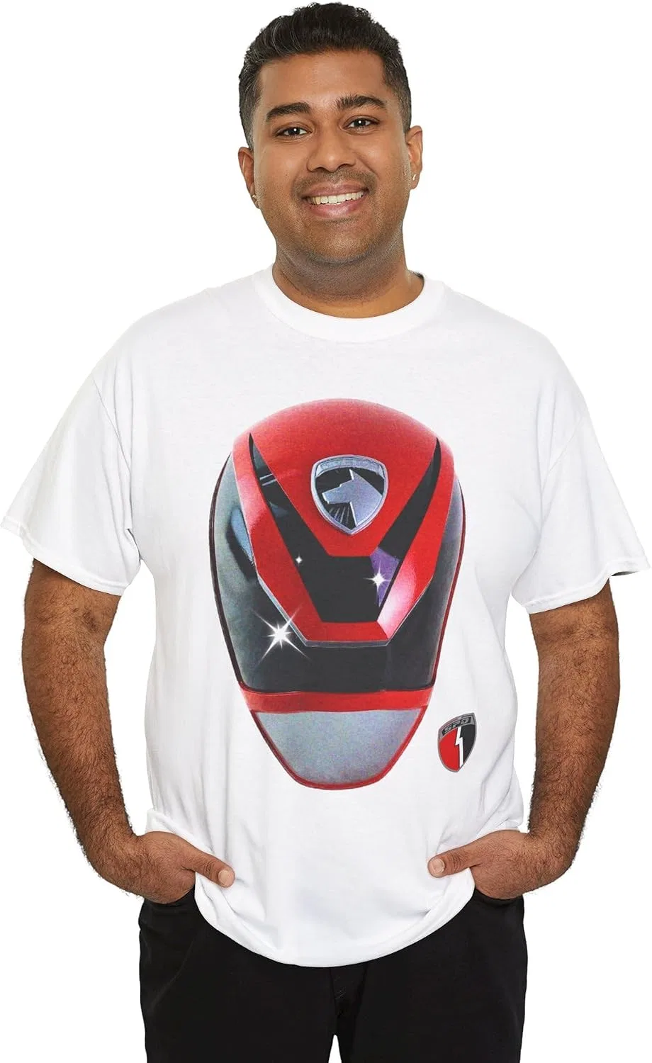 Мужская футболка Power Ranger SPD Red Ranger, белый — фото 2