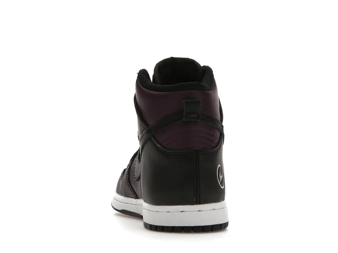 Детские кроссовки высокие с принтом Fragment Nike Dunk High Nike, Wine/Black-White — фото 4