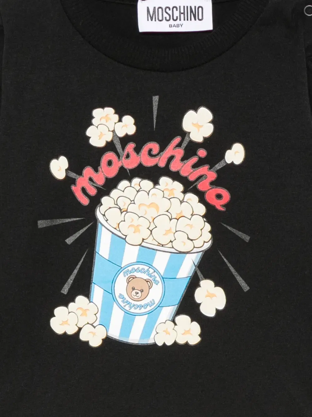 Футболка с длинными рукавами и графическим принтом Moschino Kids, черный — фото 3