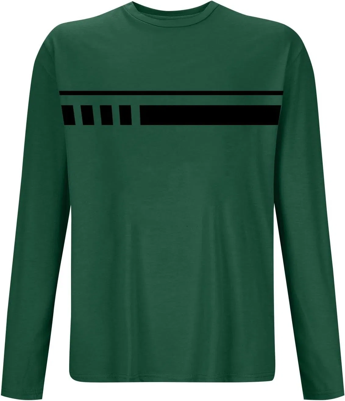 Мужская футболка с цветными блоками, повседневная с круглым вырезом, Army Green — фото 2