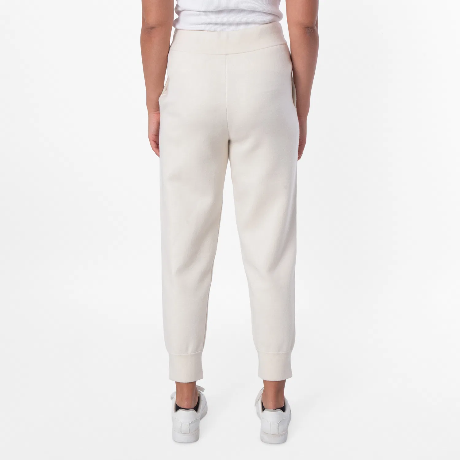 Женские спортивные брюки с монограммой Larkan Monogram Motif Jogging Pants Burberry, Natural White — фото 3