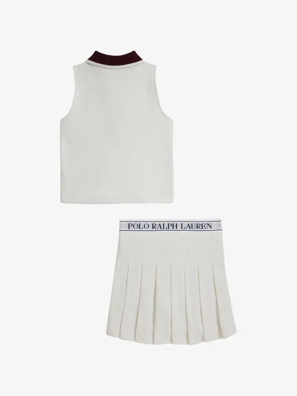 Комплект из топа и юбки с логотипом POLO RALPH LAUREN KIDS, бежевый — фото 2