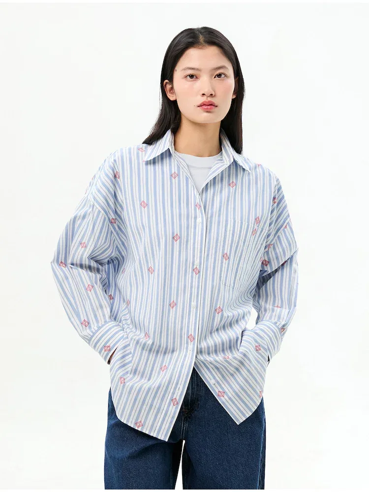 Рубашка с полосками Easy Fit TOMMY HILFIGER, Sky Blue