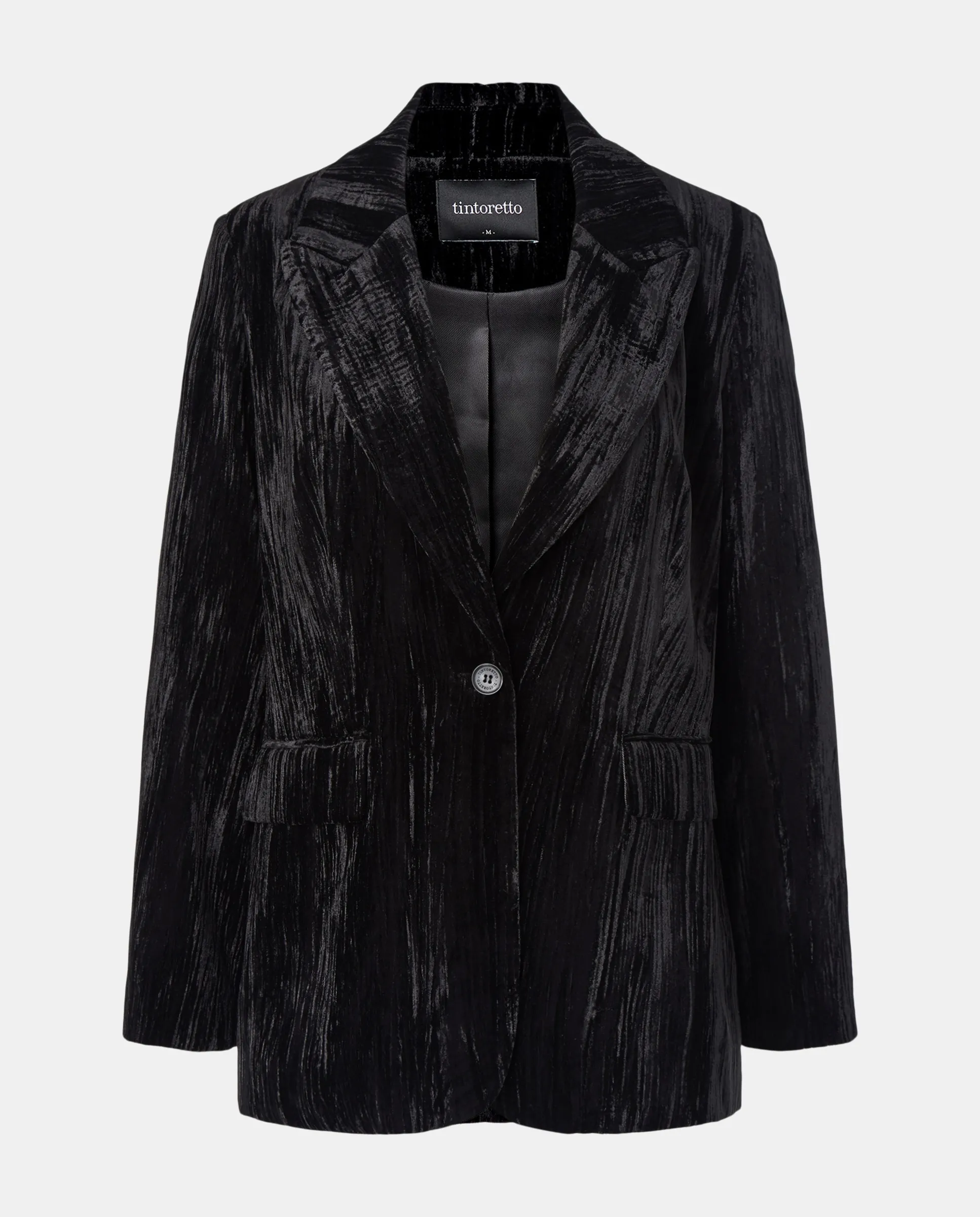 

Женский бархатный однотонный блейзер Tintoretto, черный