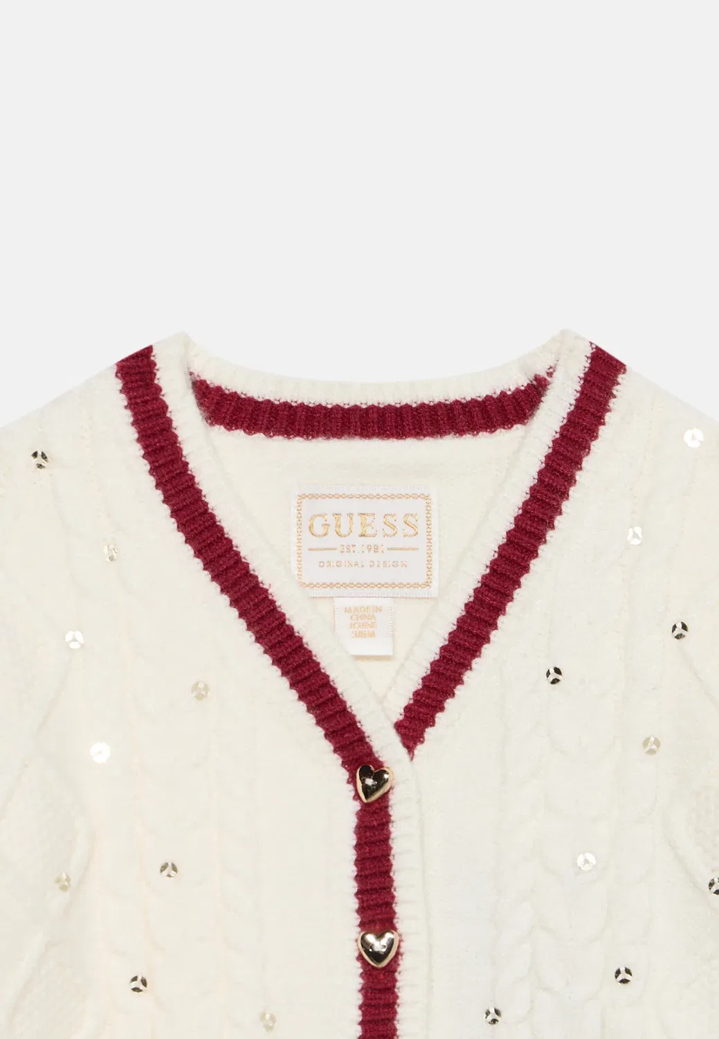 Детский свитер-кардиган для малышей Guess, Cream White — фото 4