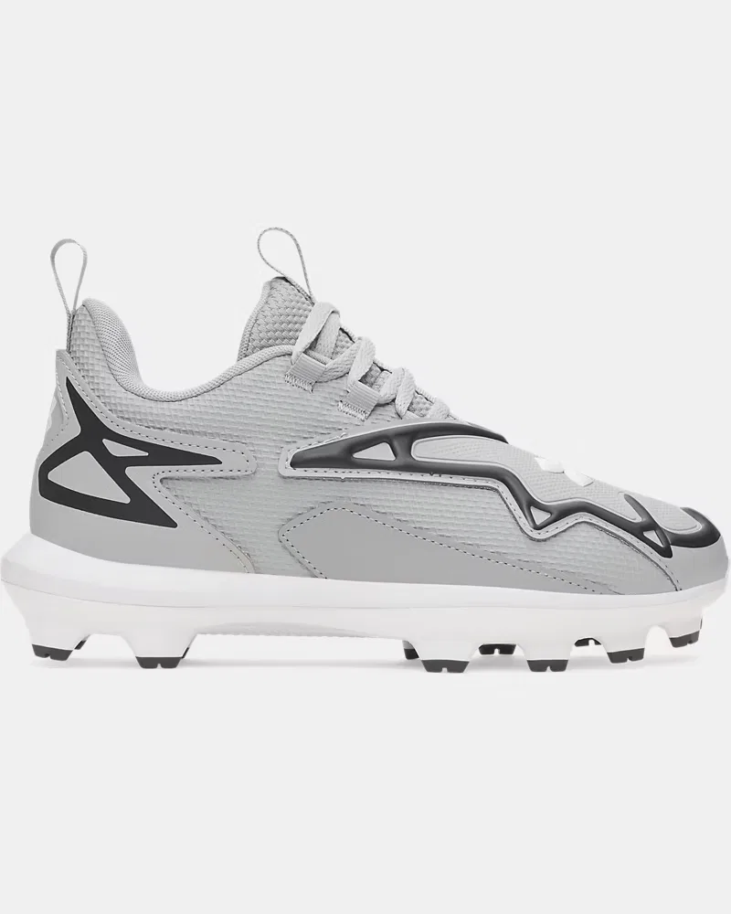 Бейсбольные бутсы для мальчиков с литой подошвой TPU UA Harper 11 TPU Jr. UnderArmour, Baseball Gray/Anthracite/White