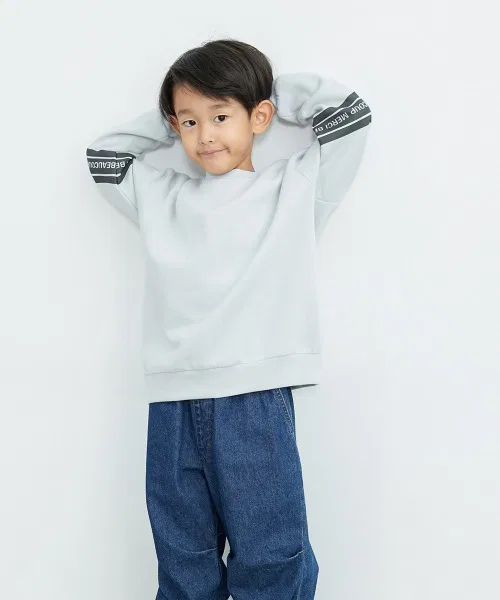 Детский свитшот с длинным рукавом с принтом, Big Silhouette QUNTSTYLE, Khaki — фото 2