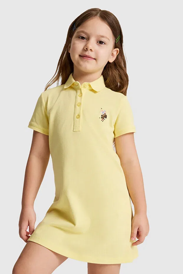 Детское платье для девочек вязаное U.S. Polo Assn., Light Yellow — фото 3