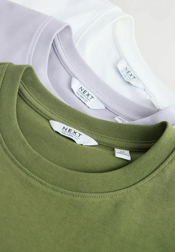 Футболки комплект 3 шт Heavyweight t-shirts 3 pack Next белый, зеленый, сиреневый, фиолетовый — фото 4