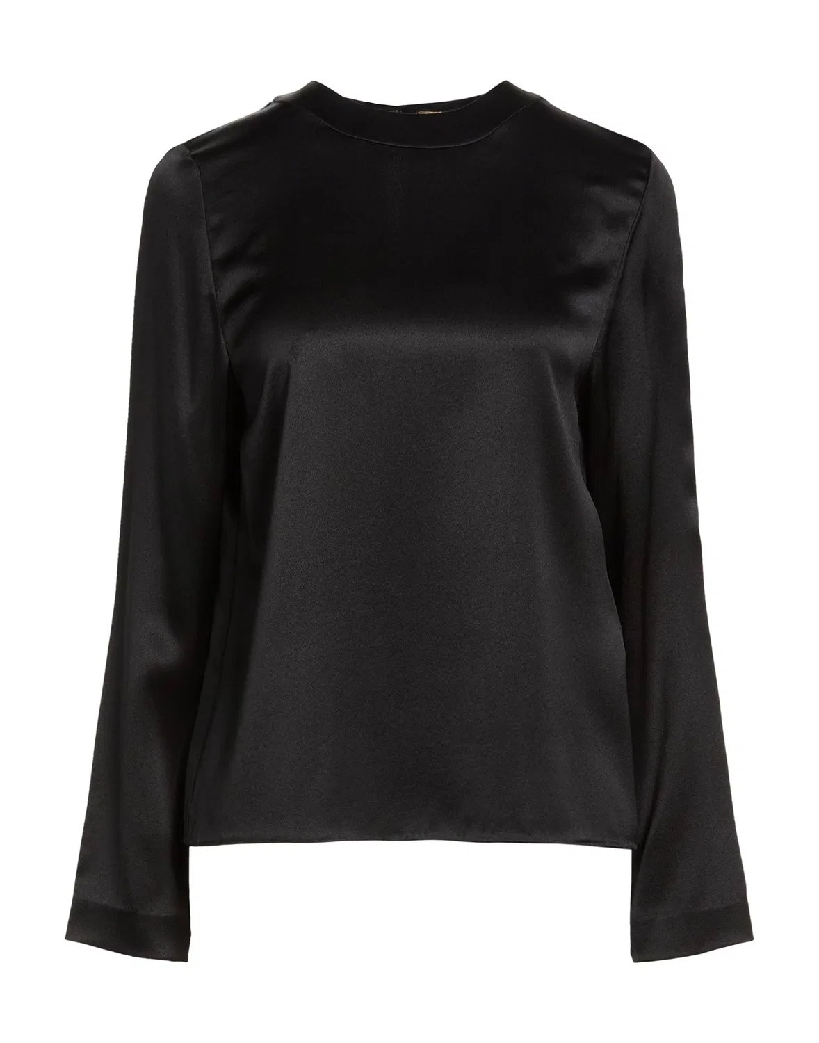 Женский топ из шелка с длинным рукавом Saint Laurent, черный